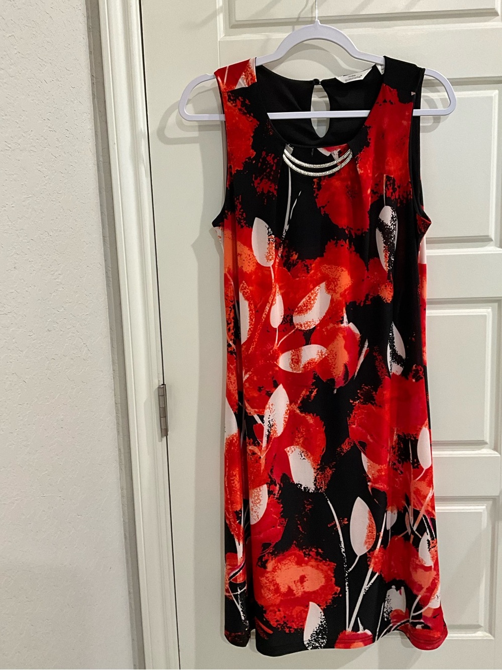 Mlle Gabrielle Red, Black & White Floral Mini Dress